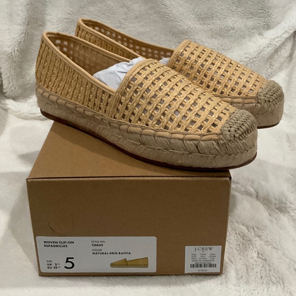 J. Crew Factory Shoes - J.Crew Factory NWB Woven espadrille slip-ons flats- size 5